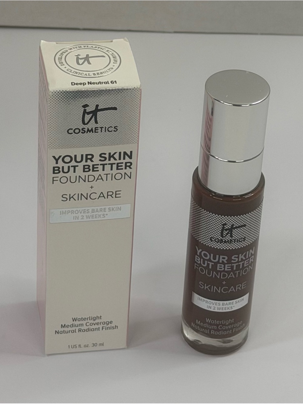 61 Deep Neutral IT Cosmetics Your Skin But Better Foundation 1 oz NIB